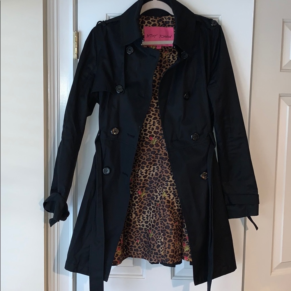 COPY - Black Betsey Johnson Trench Coat Size Large